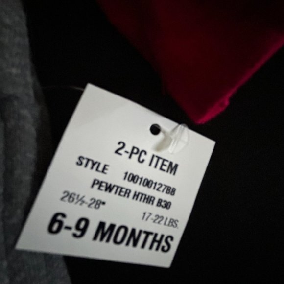 First Impressions Boys Pewter Heather deer Logo 2-pc overalls 6-9 Months - Picture 8 of 9